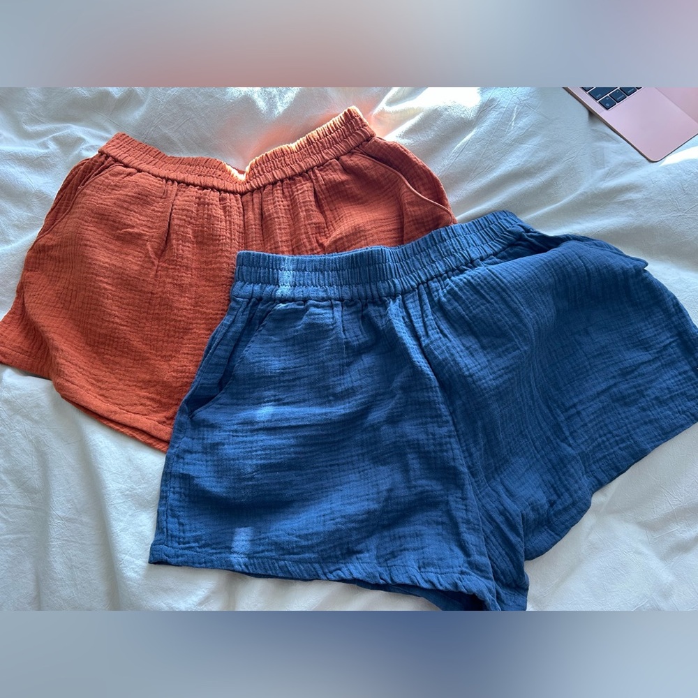 CALIA by Carrie Underwood High Waist Shorts - Orange and Blue